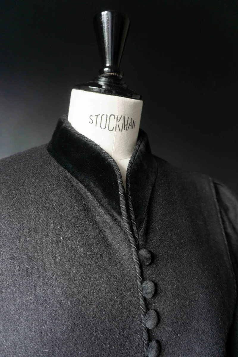 Vintage Dark Folklore Blazer, Wolle & Samt, S–M