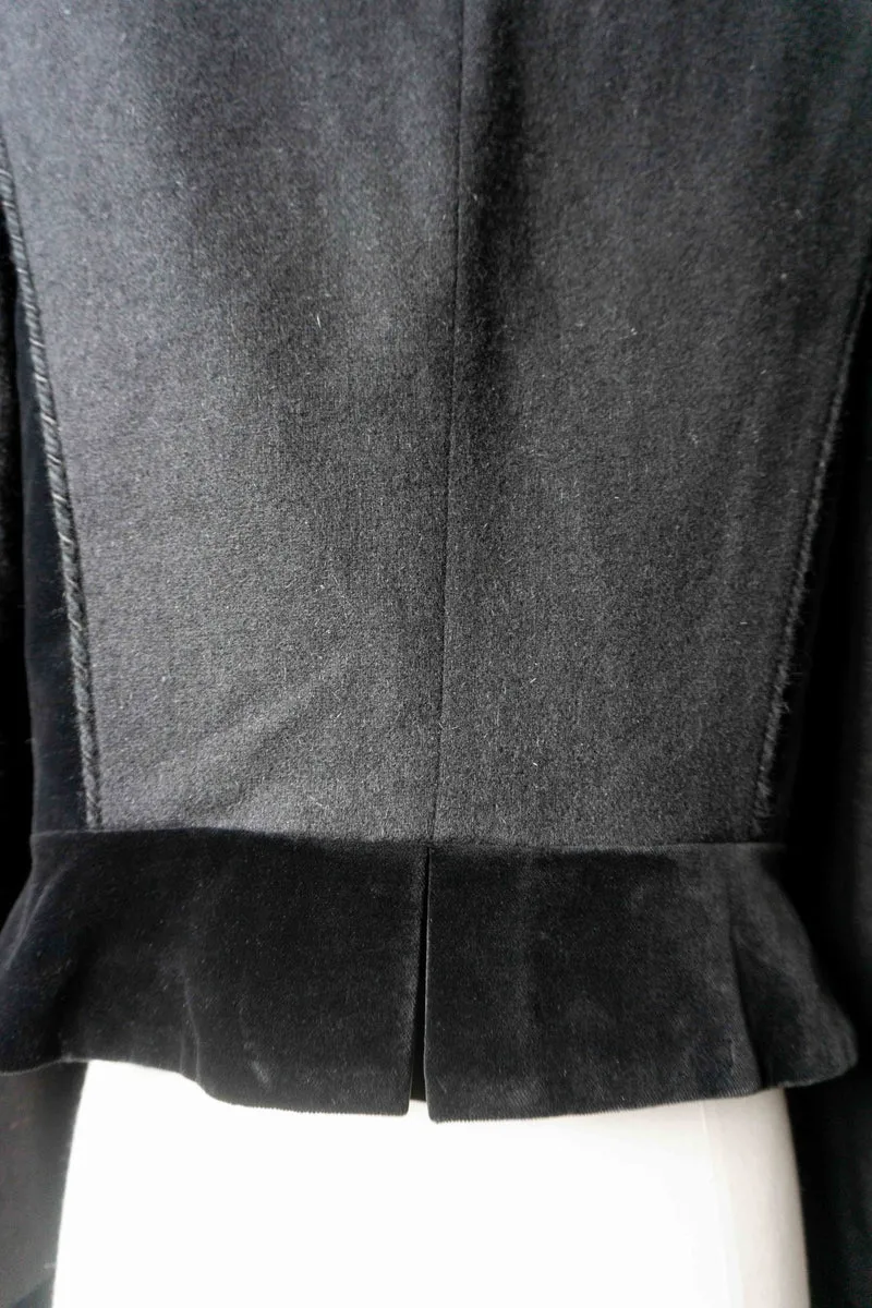 Vintage Dark Folklore Blazer, Wolle & Samt, S–M