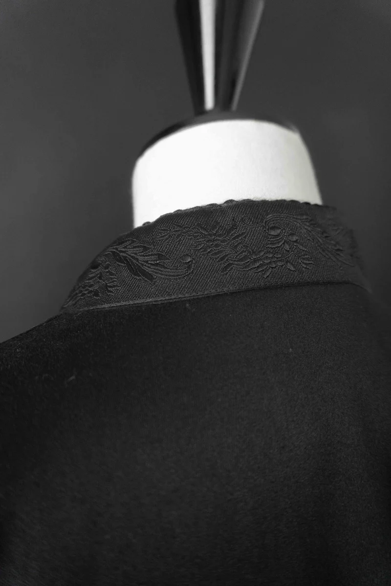 Vintage Dark Folklore Blazer aus Wolle und Samt, M–L