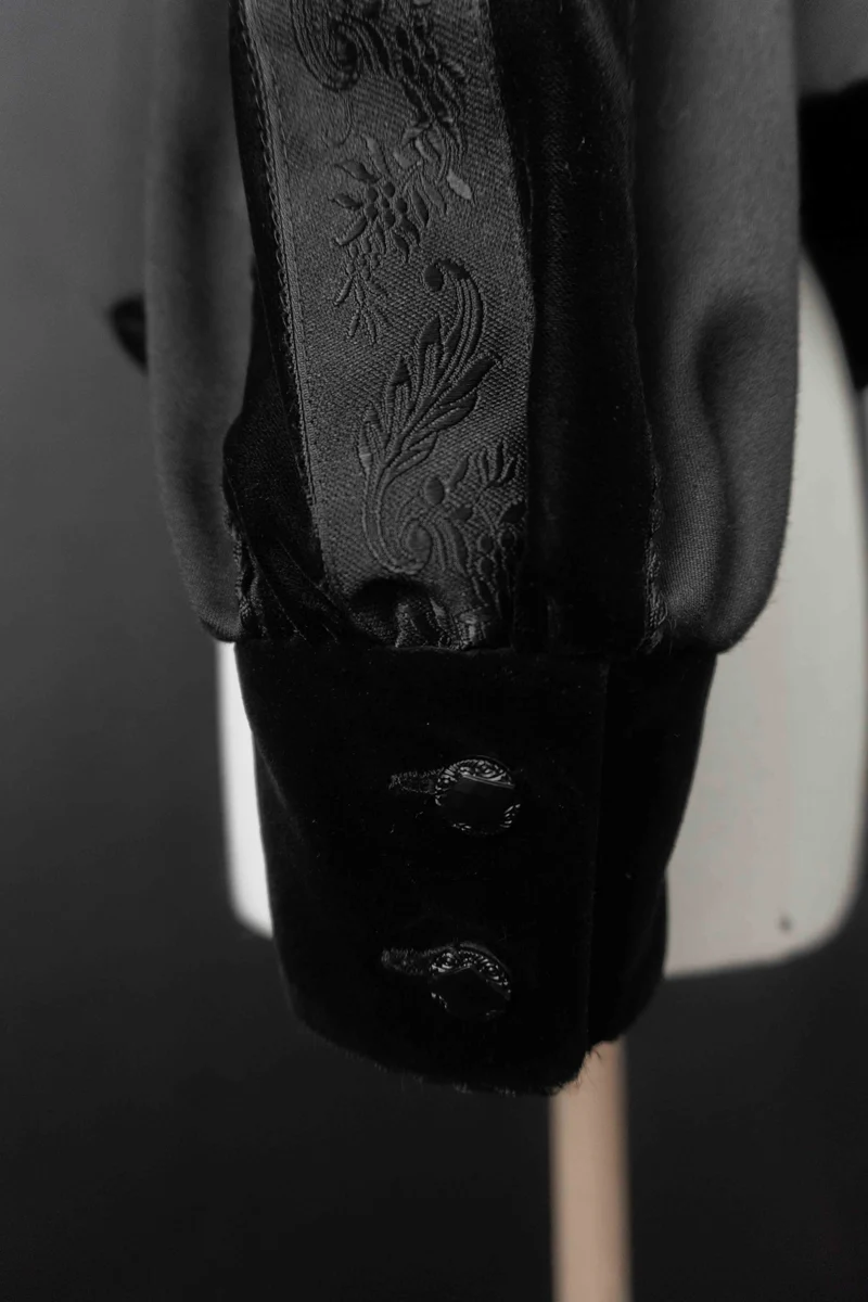 Vintage Dark Folklore Blazer aus Wolle und Samt, M–L