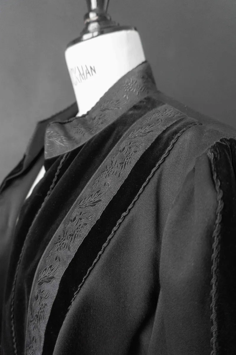 Vintage Dark Folklore Blazer aus Wolle und Samt, M–L
