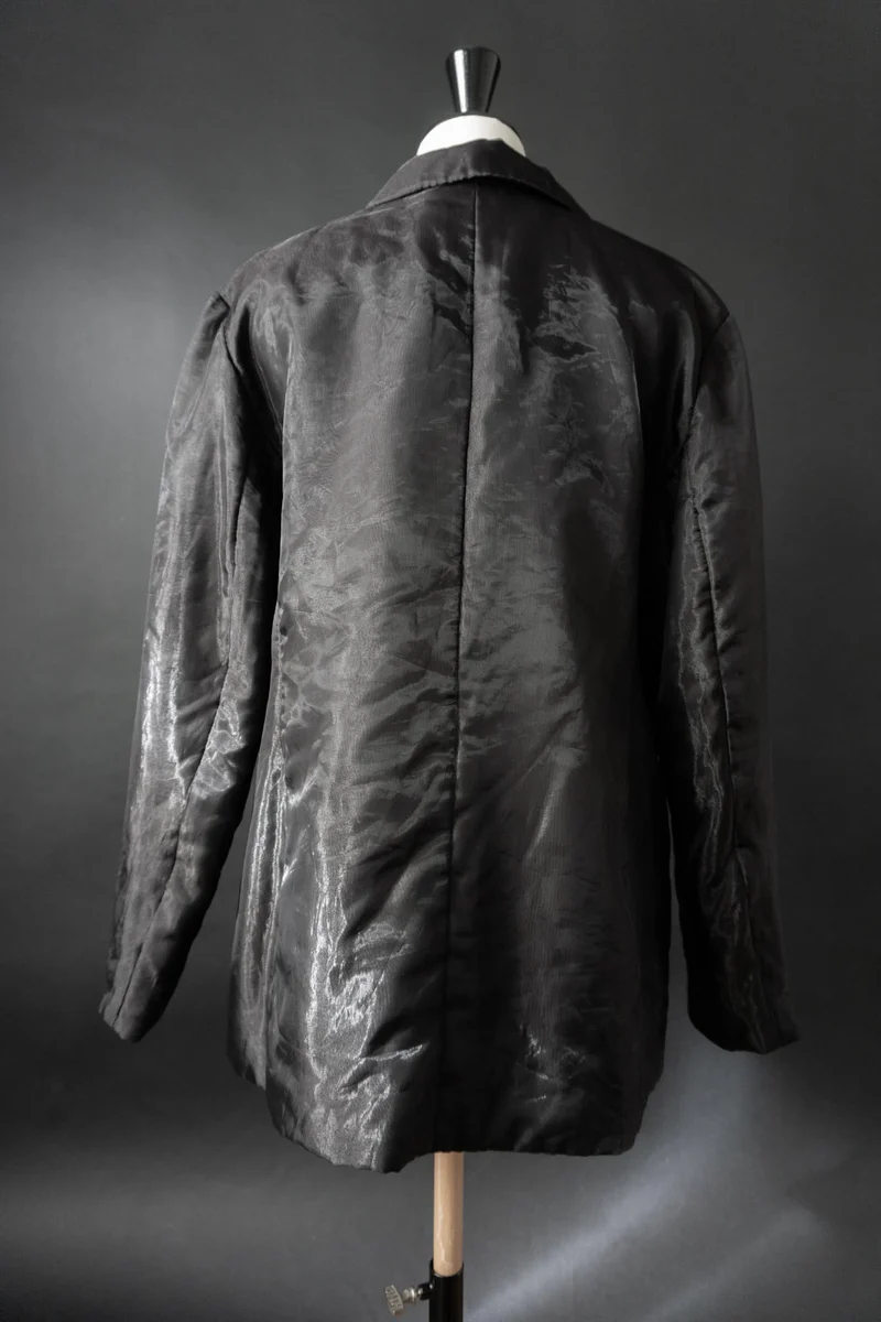 Vintage Organza Blazer, Schwarz, M–L
