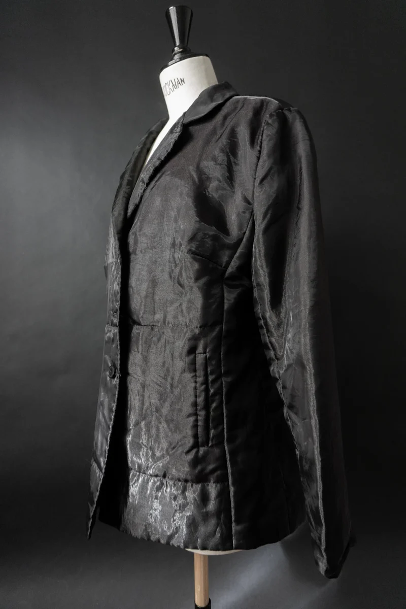 Vintage Organza Blazer, Schwarz, M–L