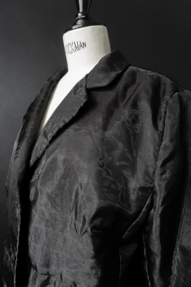 Vintage Organza Blazer, Schwarz, M–L