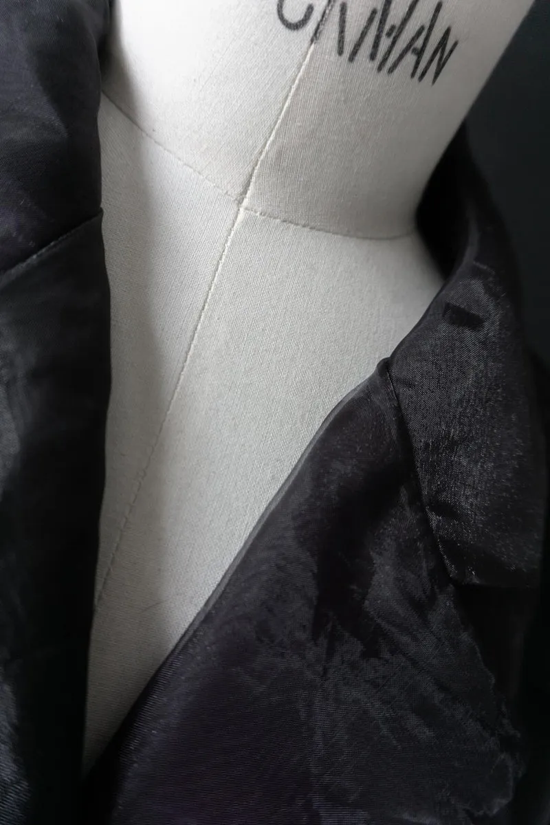 Vintage Organza Blazer, Schwarz, M–L