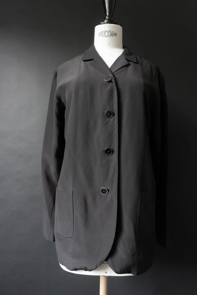 Vintage 90s Jil Sander Blazer aus Seide, S–M