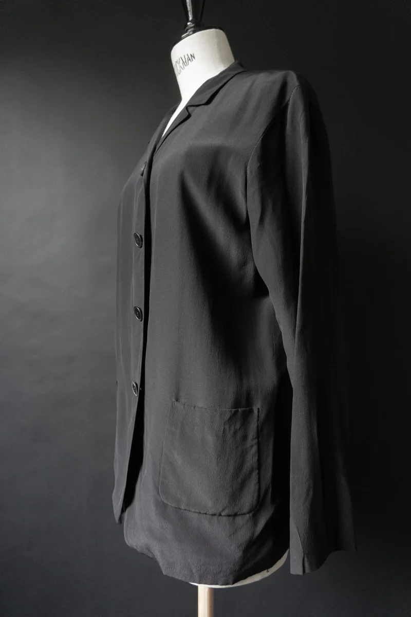 Vintage 90s Jil Sander Blazer aus Seide, S–M
