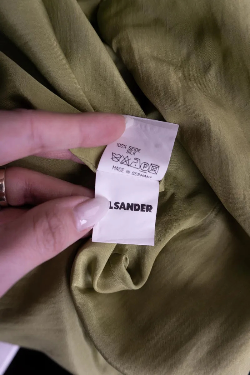 Vintage 90s Jil Sander Blazer aus Seide, S–M