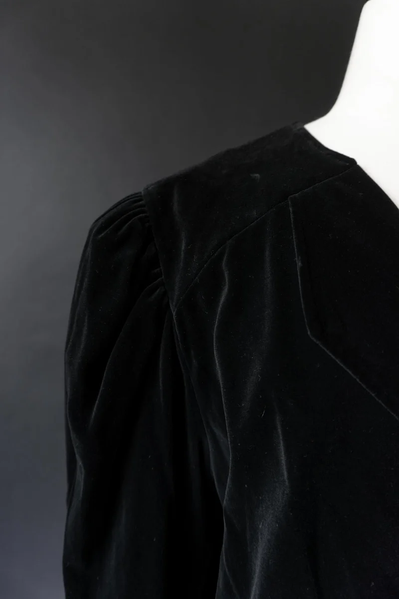 Vintage 80s Blazer, cropped Samt, M–L