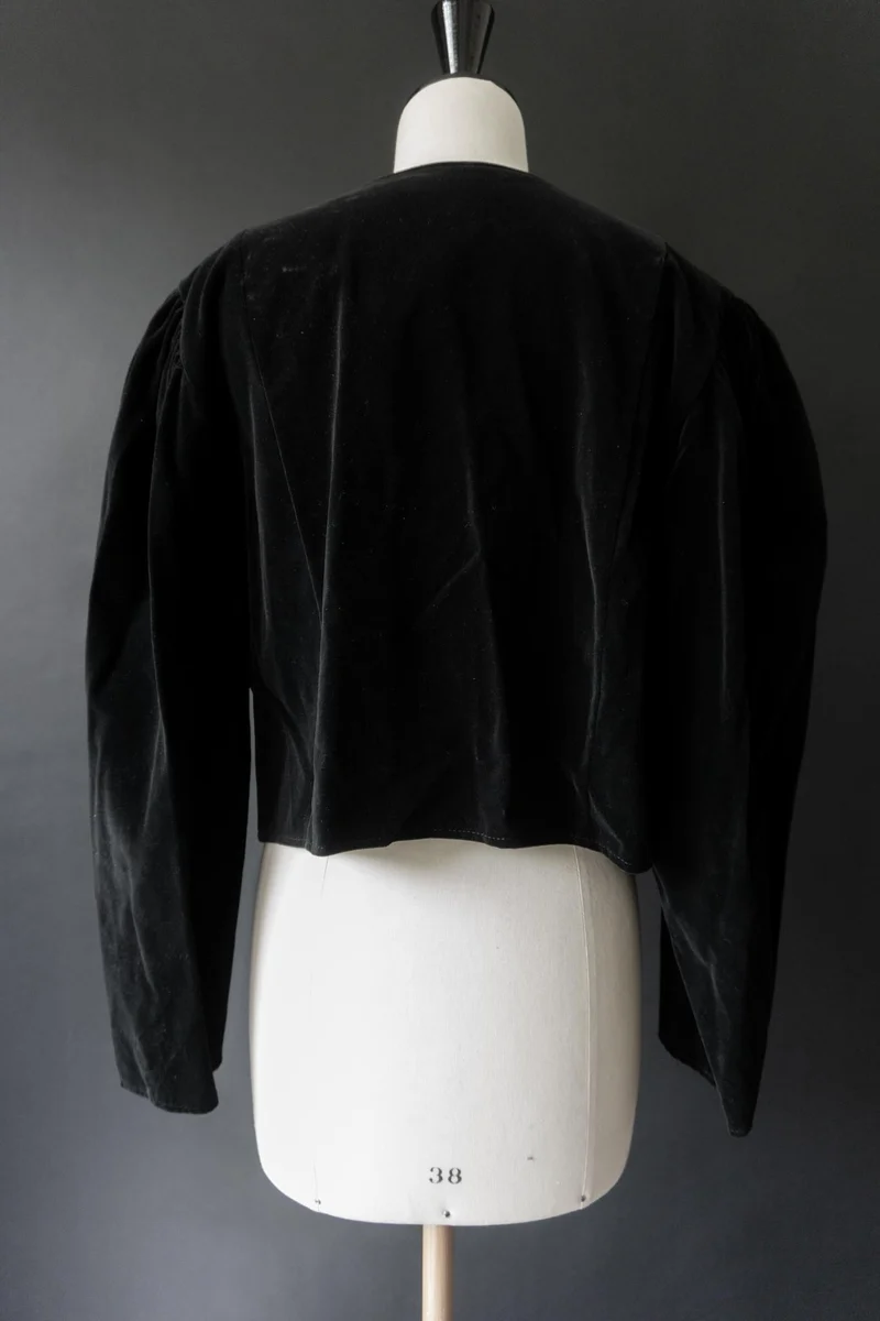Vintage 80s Blazer, cropped Samt, M–L