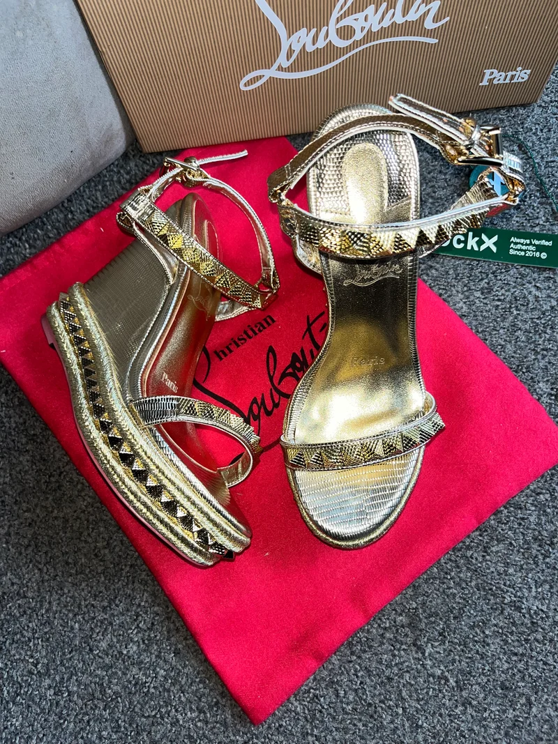 Gold Wedge Heels