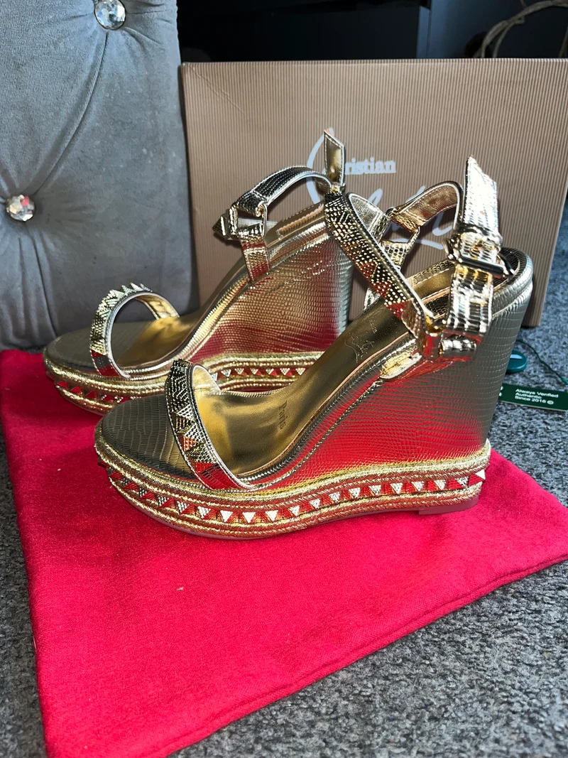 Gold Wedge Heels