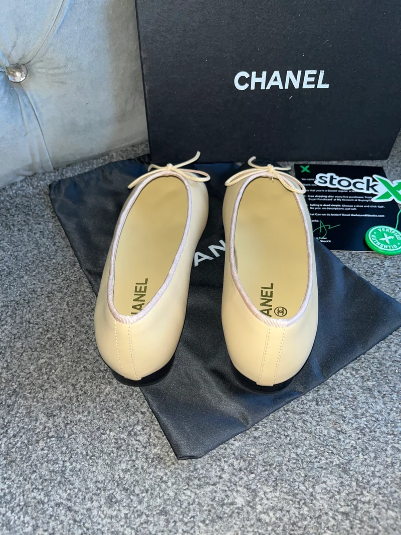 Beige & Black C Flats