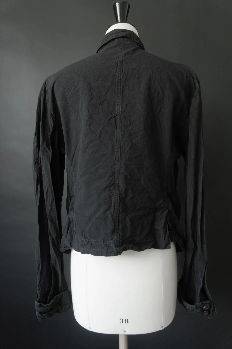 RUNDHOLZ Avantgarde Blazer in Schwarz mit Crinkle-Look, M–L
