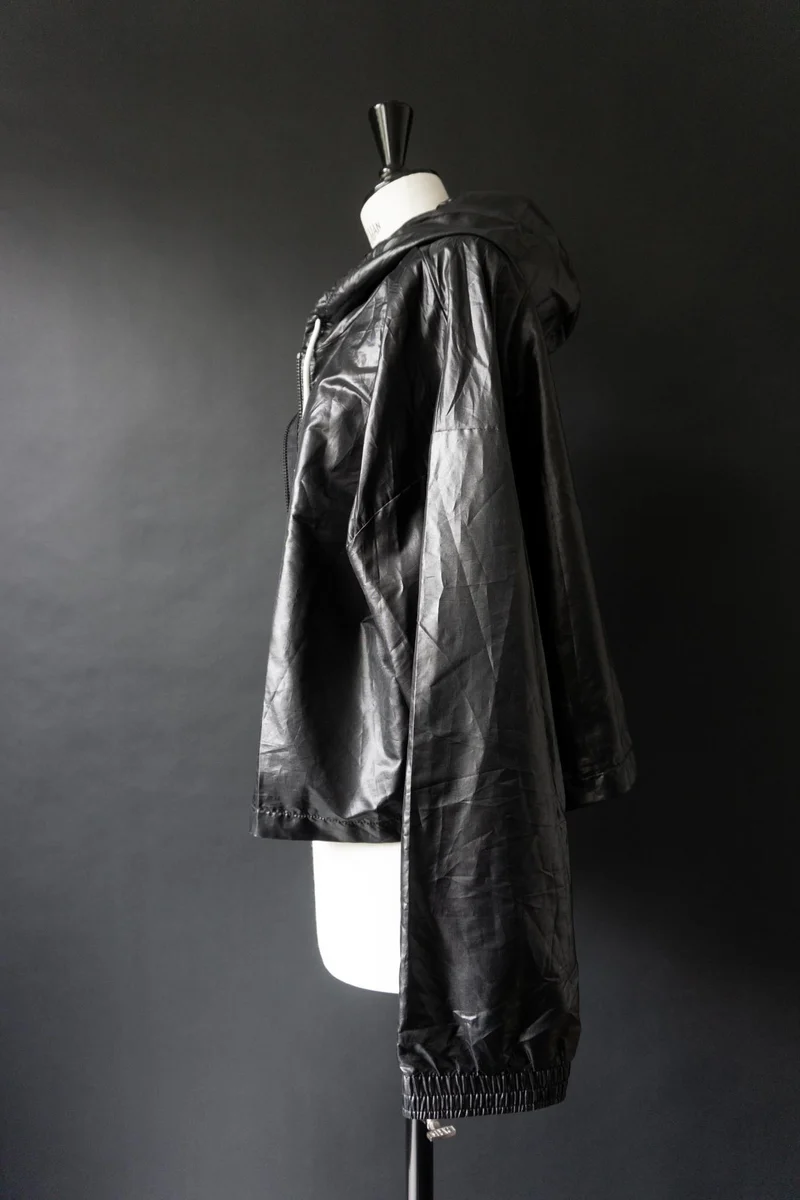 90s Vintage Windjacke in Schwarz mit oversized Silhouette, M–L