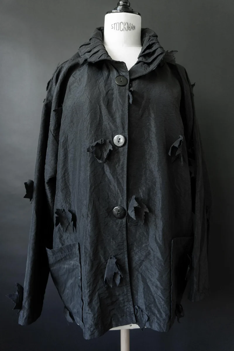Vintage Avantgarde Jacke schwarz, M–XL