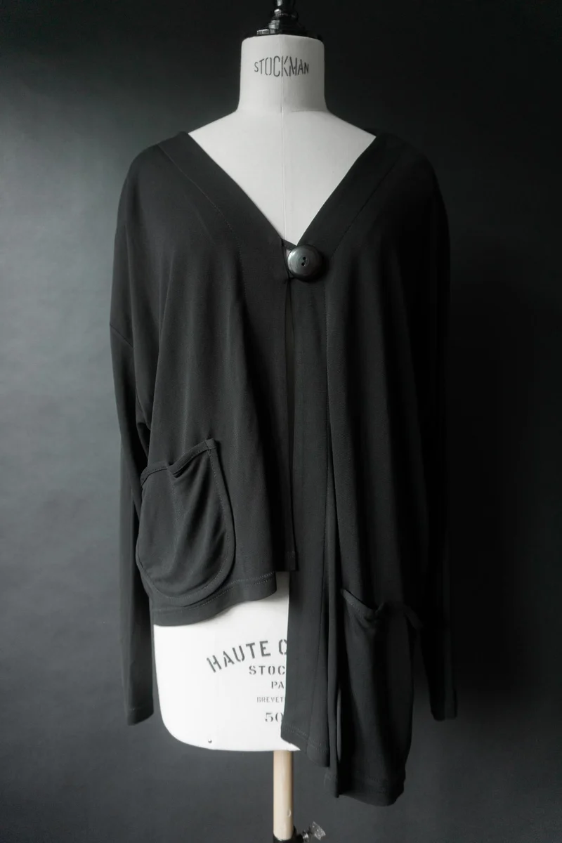 Vintage avantgarde Jacke mit fließender Silhouette, M–L