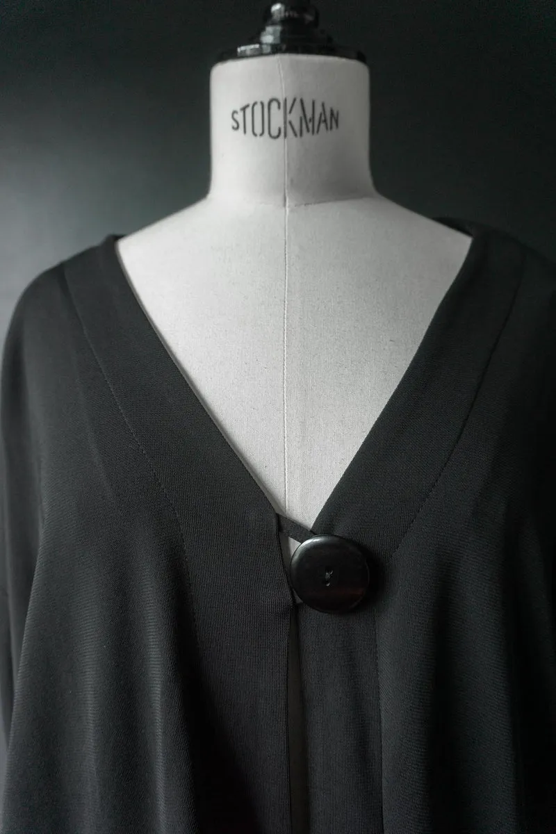 Vintage avantgarde Jacke mit fließender Silhouette, M–L