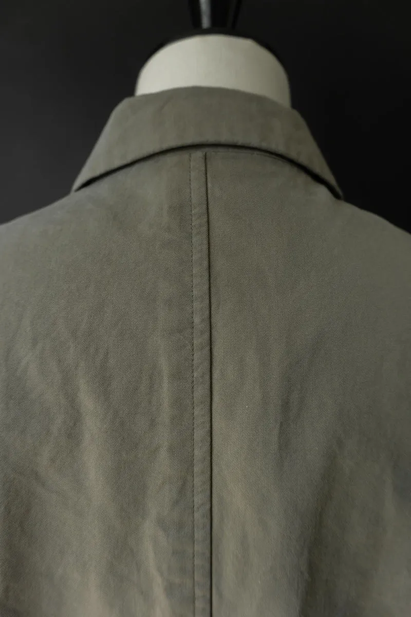Vintage Jil Sander Minimal Cotton Jacket – 90s Designer Coat in Sage Grey, S–M