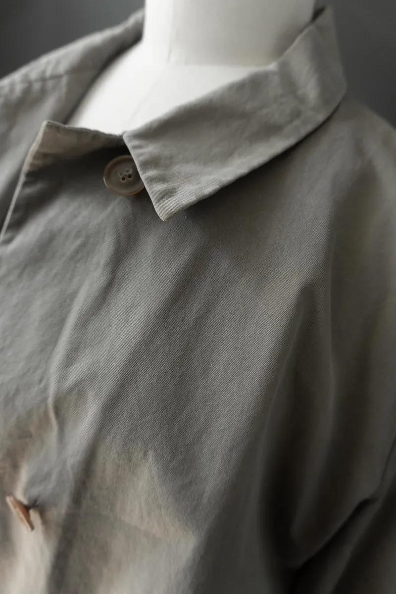 Vintage Jil Sander Minimal Cotton Jacket – 90s Designer Coat in Sage Grey, S–M