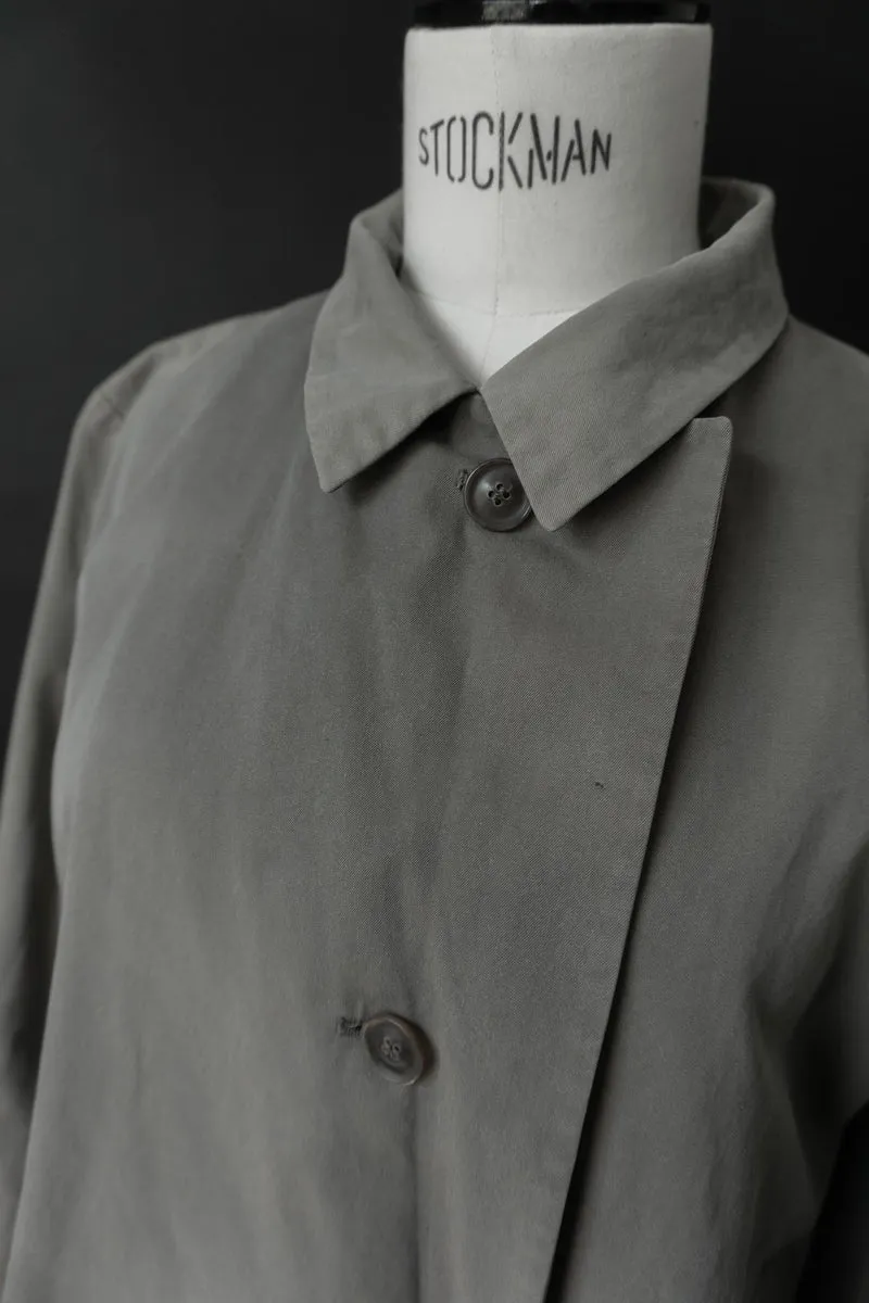 Vintage Jil Sander Minimal Cotton Jacket – 90s Designer Coat in Sage Grey, S–M