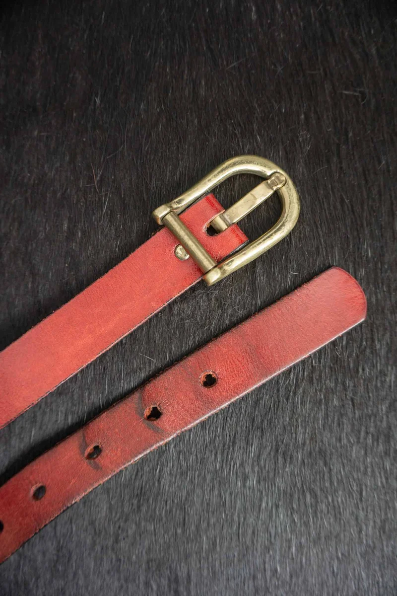 Vintage 70s Vintage Aigner Gürtel Rot Leder, S–M