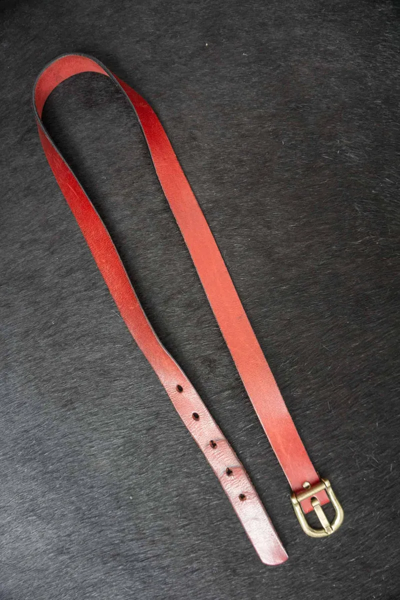 Vintage 70s Vintage Aigner Gürtel Rot Leder, S–M