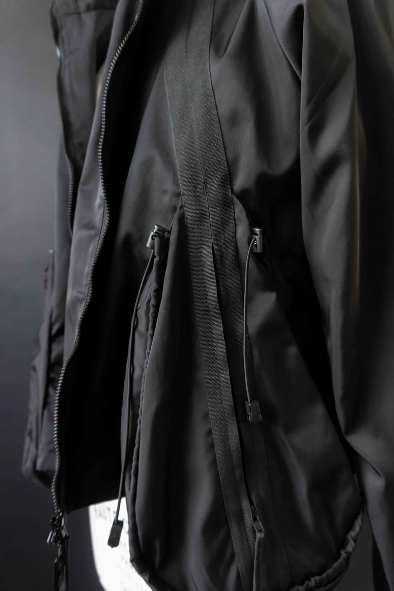 Rundholz Black Label Jacke schwarz – Avantgarde Techwear Zipper Jacket, L