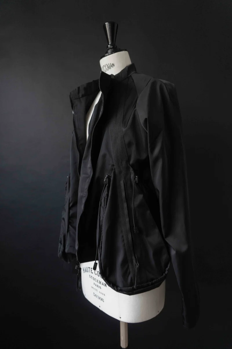Rundholz Black Label Jacke schwarz – Avantgarde Techwear Zipper Jacket, L