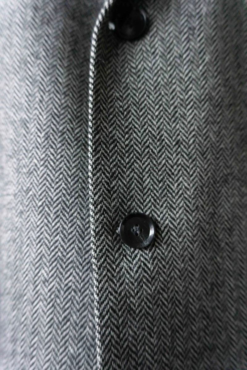 Burberry London Vintage Blazer – grauer Herringbone Wollblazer im Heritage Stil, M–XL