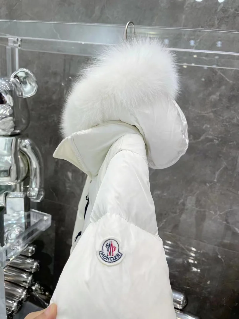 White Long Fur Hooded Coat