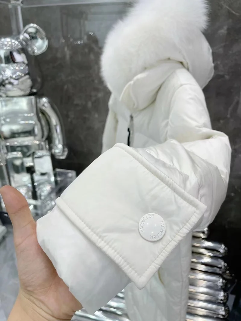 White Long Fur Hooded Coat