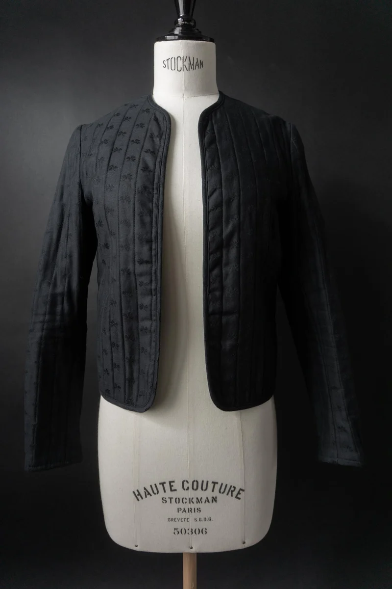 Vintage Steppjacke, Midnight, Jacquardstruktur, XS–S