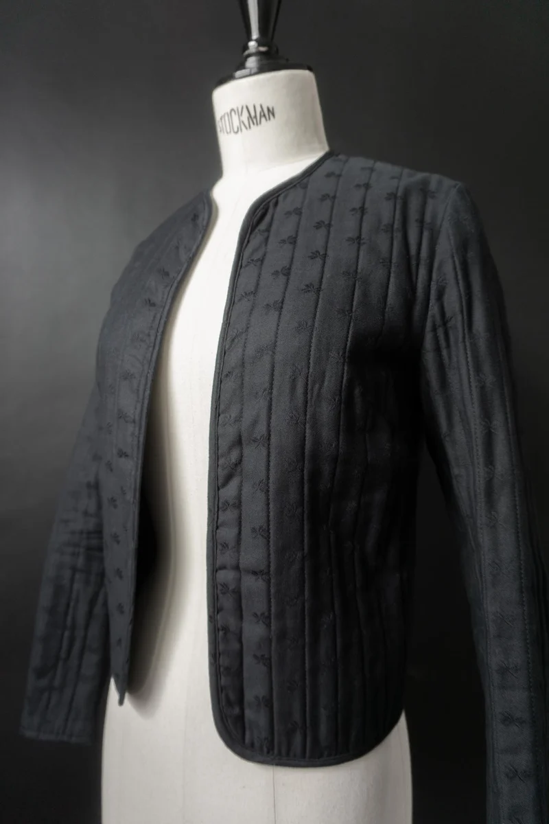 Vintage Steppjacke, Midnight, Jacquardstruktur, XS–S