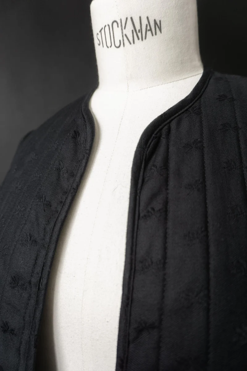 Vintage Steppjacke, Midnight, Jacquardstruktur, XS–S