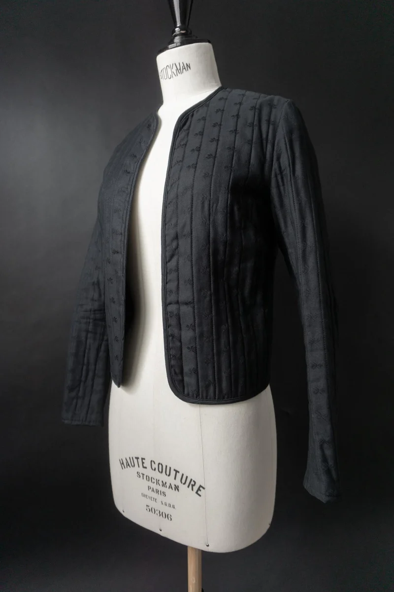Vintage Steppjacke, Midnight, Jacquardstruktur, XS–S