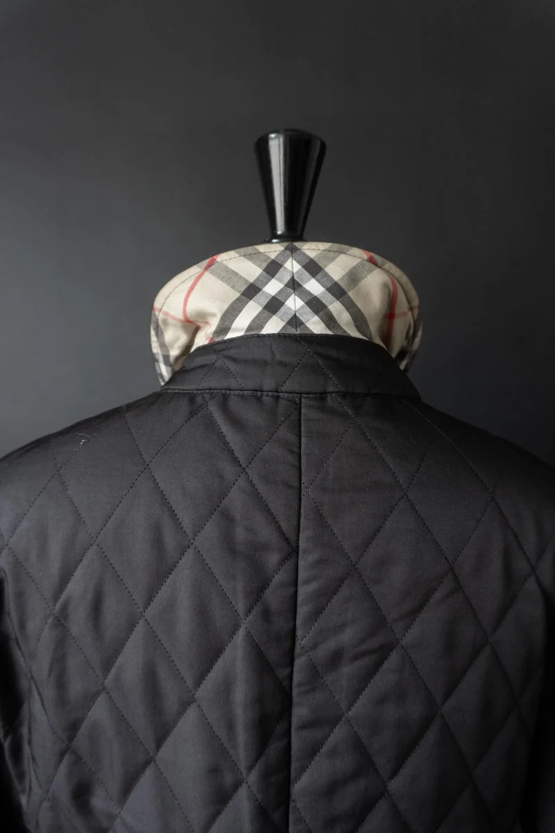 Vintage Burberry Steppjacke, Schwarz, S–M