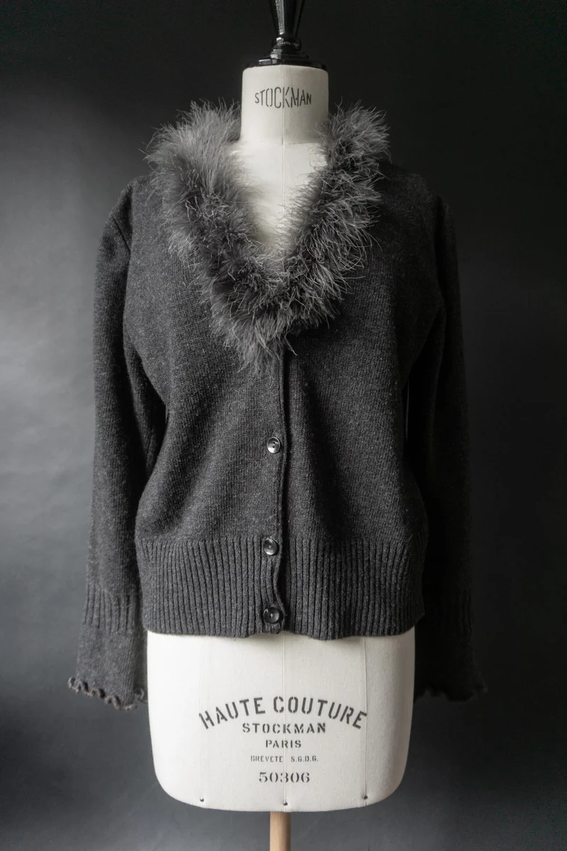 Vintage 90s witchy Cardigan, Wolle, S–M