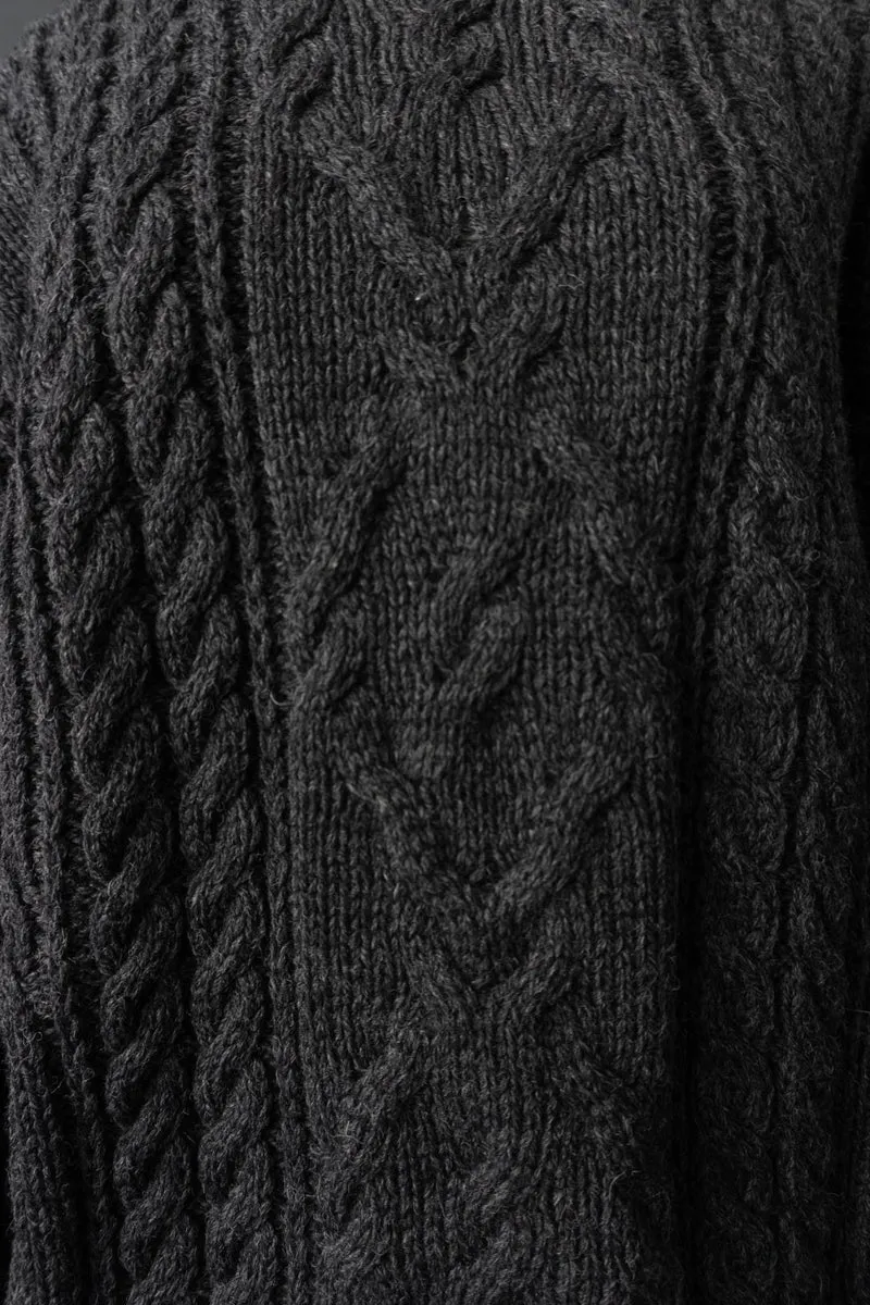 Vintage 90s Norweger Pullover, Anthrazit, M–XL