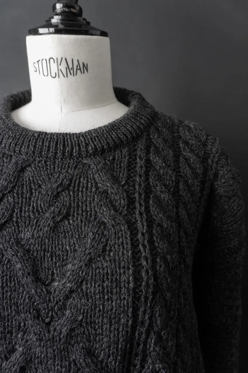 Vintage 90s Norweger Pullover, Anthrazit, M–XL
