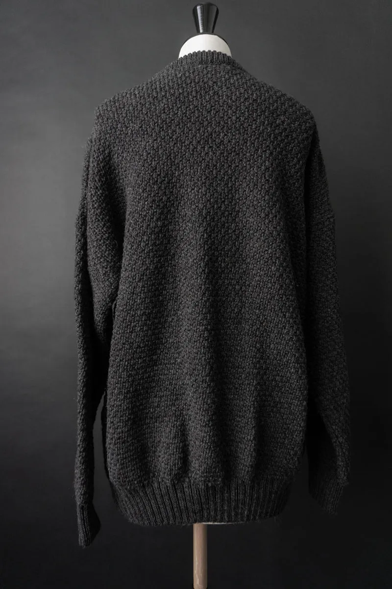 Vintage 90s Norweger Pullover, Anthrazit, M–XL