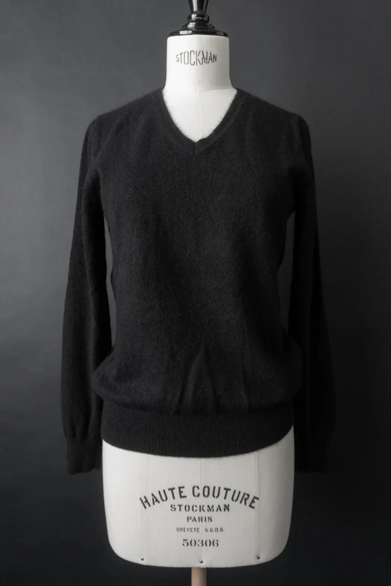 Vintage 90s Kaschmir Pullover, Schwarz, XS–S