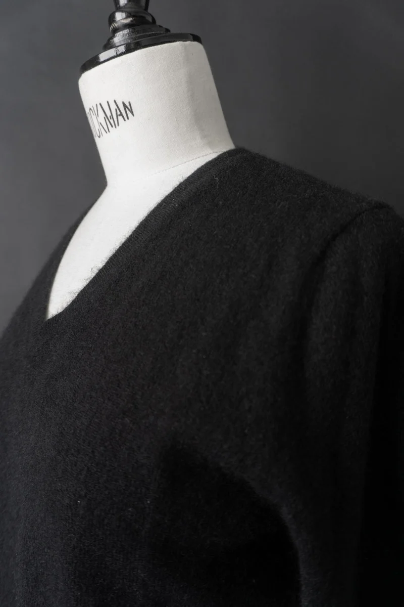Vintage 90s Kaschmir Pullover, Schwarz, XS–S