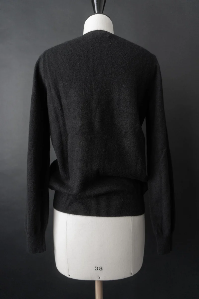Vintage 90s Kaschmir Pullover, Schwarz, XS–S