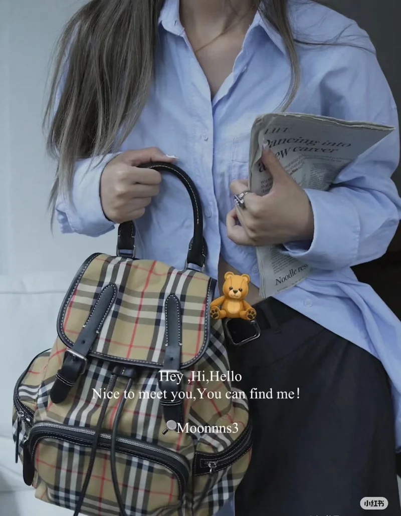 Checked Backpack