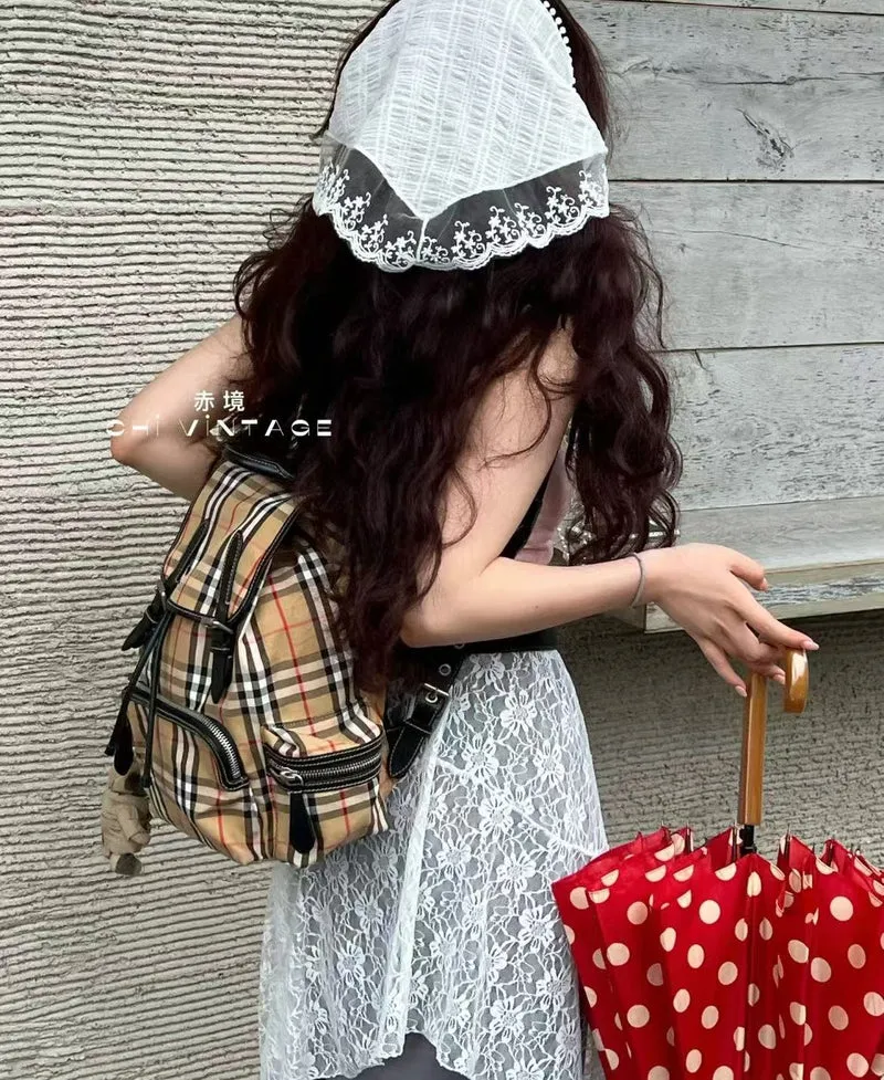 Checked Backpack