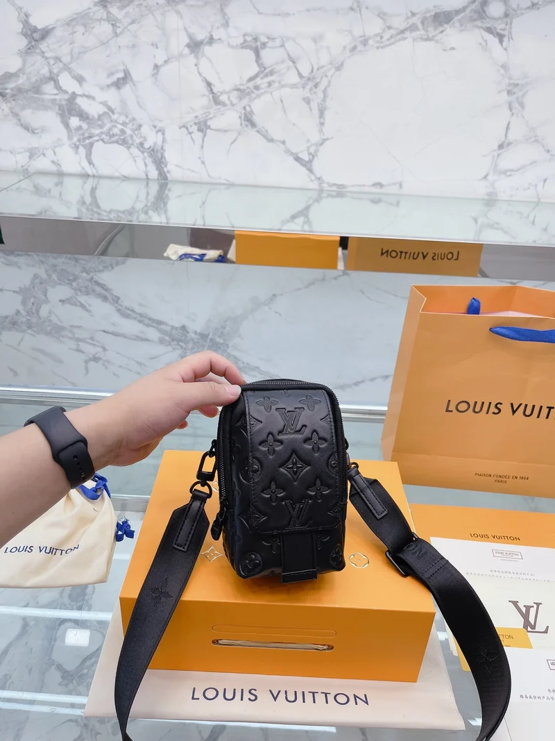 Black Leather Phone Bag