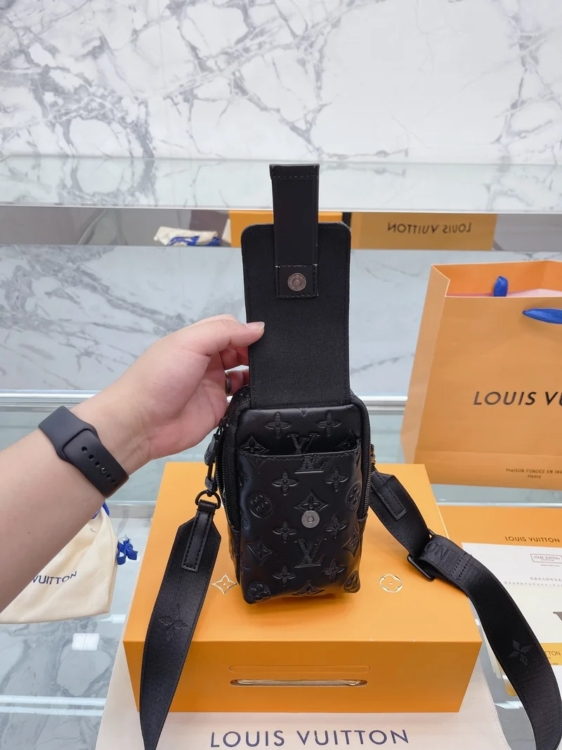Black Leather Phone Bag