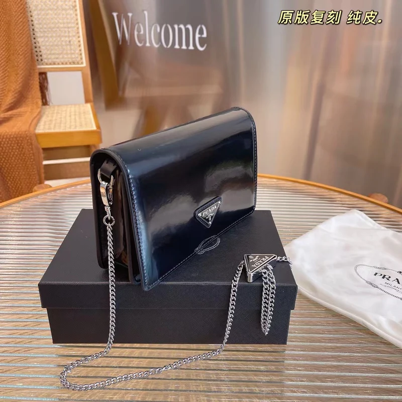 Black Leather P Bag