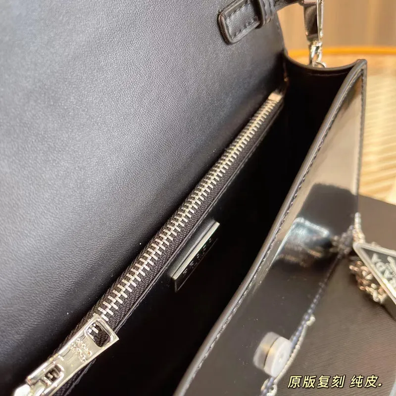 Black Leather P Bag
